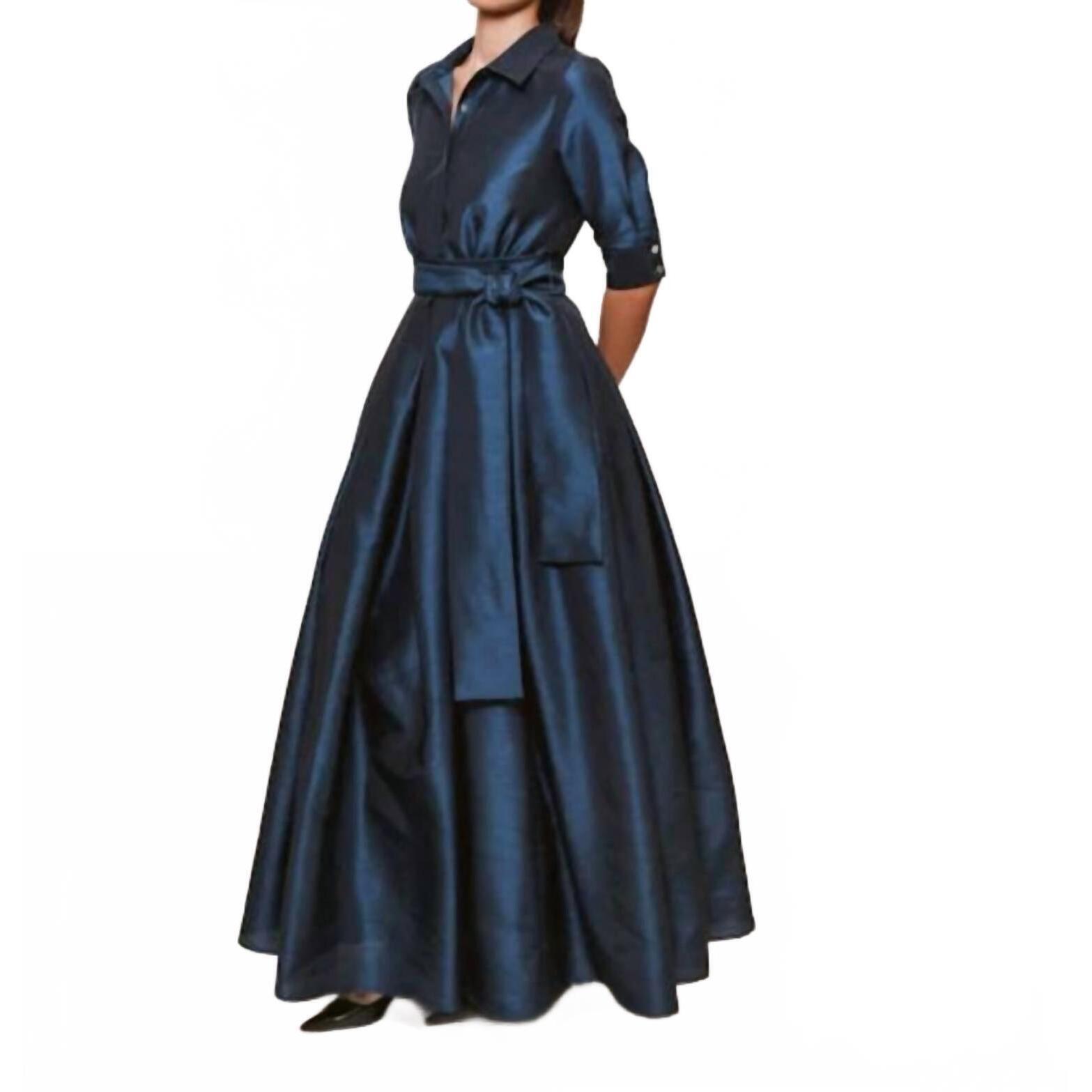 New Hutch Jordana Shirt Dress Gown In Navy
